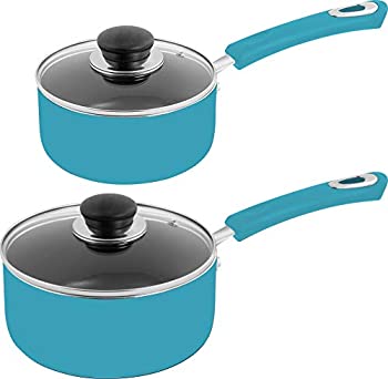 【中古】【輸入品・未使用】Utopia Kitchen (ユートピアキッチン) 焦げ付かない ソース用鍋セット - 1クォート 2クォート - ガラス蓋 - 多目的使用 自宅キッチン用 レストラ|ムジカ&フェリーチェ店