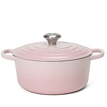 【中古】【インポート品・未当て嵌める】ル・クルーゼ/ルクルーゼ(Le Creuset) 両手なべ ココットロンド 21177 24糎 外殻サクラ色 777(つまみしろがね色) [並行輸入品]