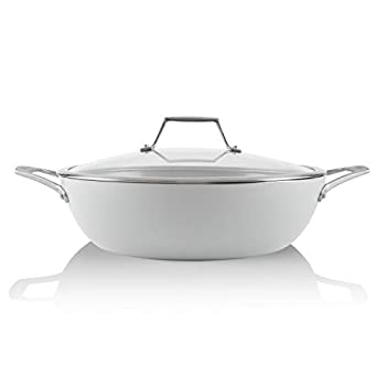 【中古】【輸入品・未使用】TECHEF ? CeraTerra 5クオート / 12インチ セラミックノンスティック万能シェフパン カバー付き (PTFE、PFOAフリーセラミック外装&内装) オーブ|ムジカ&フェリーチェ店