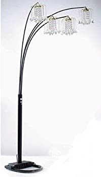 【中古】【インポート品・未当てはめる】アークフロアランプ 結晶のような4つの日よけ付き添い人 黒いこと仕上