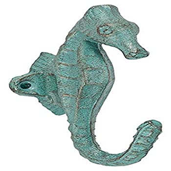【中古】【インポート品・未当て嵌める】Abbott Collection 鋳鉄タツノオトシゴ壁引っかかり ライトグリーン