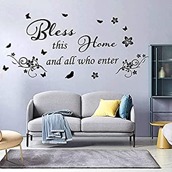 【中古】【輸入品・未使用】大きな壁ステッカー 壁装飾 リビングルーム キッチン 引用句 Bless This Home and All Who Enter Kitchen ビニール壁引用アート ダイニングルー