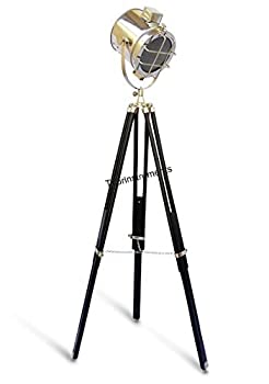 【中古】【輸入品・未使用】Hollywood Studio床サーチライトスポットライトwithブラック三脚スタンドランプ