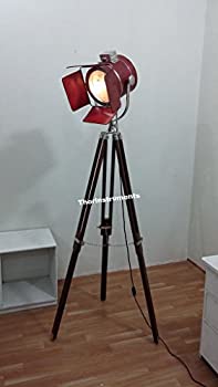【中古】【輸入品・未使用】collectible designerクロム床スポットライトCoverd Withレザーブラウン三脚ランプ