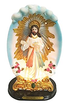 【中古】【インポート品・未当て嵌める】12inDivine Mercy with点火装置Divine Mercy Statue Atop