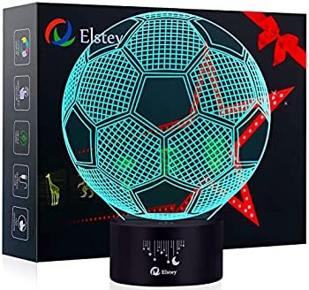 【中古】【インポート品・未当て嵌める】3d LEDナイトライトテーブルデスクランプ、Elstey Optical Illusion Visual 7色タッチボールランプHoliday差し上げ物 1CFVW331