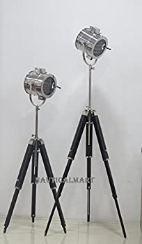 【中古】【輸入品・未使用】ヴィンテージ工業シアターステージスポットライトサーチライトフロアランプwith木製スタンド???2のセット