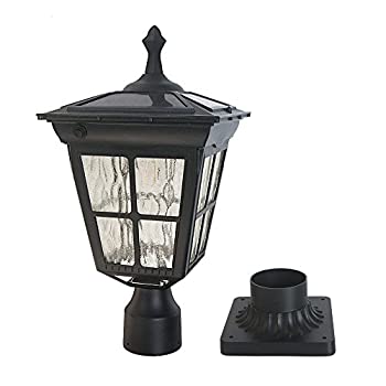 【中古】【輸入品・未使用】Kemeco ST4311AQ LED Cast Aluminum Solar Post Light Fixture with 3-Inch Fitter Base for Outdoor Garden Post Pole Mount