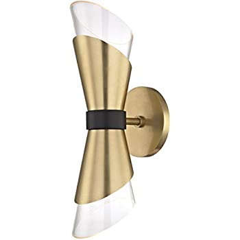 【中古】【輸入品・未使用】Mitzi H130102-AGB/BK コンテンポラリー モダン 2ライト 壁取り付け用燭台 Angie Collection 仕上げ エイジド 真鍮 ブラック｜ムジカ＆フェリーチェ店