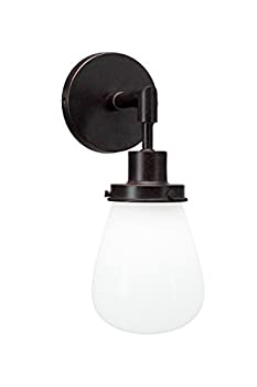【中古】【輸入品・未使用】Toltec Lighting 1231-DG-470 メリディアン-ワンライト壁取り付け用燭台、ダークグラナイト仕上げ ホワイトガラス