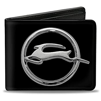 【中古】【輸入品・未使用】バックルダウン PU 二つ折り財布 - 1962 シボレー インパラディア エンブレム ブラック/シルバー