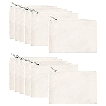 【中古】【輸入品・未使用】12パック キャンバスメイクアップバッグ DIY 空白ジッパーポーチ 化粧品 ペンシルケース パーティーギフトバッグ 旅行 クラフト コインパース ホ