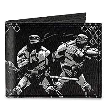 【中古】【輸入品・未使用】Buckle-Down メンズ キャンバス 二つ折り財布 ニンジャタートルズ 4.0インチ x 3.5インチ