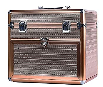 【中古】【輸入品・未使用】マニキュアケース 引き出しと仕切り付き メイクアップ トラベルケース ポータブル コスメティック オーガナイザー ローズゴールド