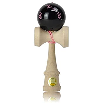 【中古-人並み外れたに好いたらしい】日本けん玉同盟お墨付き品 けん玉 「天の原 和つづき物 桜 （黒）」 No-0004