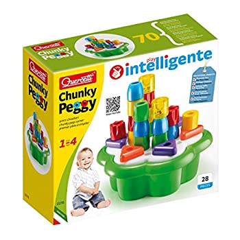 【中古-人並み外れたに好いたらしい】ボーネルンド ケルチェッティ ( Quercetti ) ベビーブロック・デイジーボックス ( 紙BOX入り口・入口 ) 1歳頃 QR0270