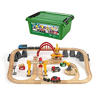 【中古-人並み外れたに似つかわしい】BRIO ( ブリオ ) WORLD カーゴレールデラックスセット [全54天下太平] 客体馬齢 3歳~ ( 電動鉄道車両 路面電車 手あそび 木製 軌跡 ) 33097
