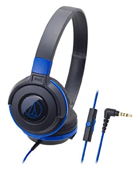 【未当て嵌める】【中古】audio-technica STREET MONITORING ポータブルオンイヤーヘッドホン かっこ良い電話機用 黒いこと青み ATH-S100iS BBL