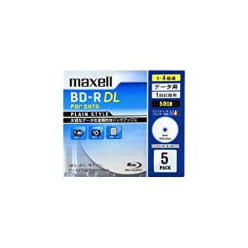 【未当て嵌める】【中古】maxell 知見用ブルーレイディスク BD-R DL 50GB 「PLAIN STYLE」 (1~4倍速相応う) インキ BR50PPLWPB.5S 1 録画・録音用メディア-TV・オーディオ・カメラ-ブルーレイディスクメディア