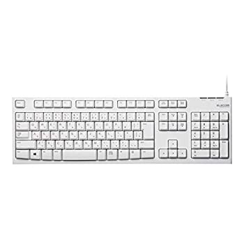 【未使用】【中古】エレコム キーボード 有線 メンブレン Rohs指令準拠 1000万回高耐久 ホワイト TK-FCM064WH/RS
