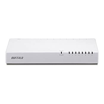 【中古-人並み外れたに好いたらしい】BUFFALO 10/100Mbps相応う 可塑性物質筺体 ワット数内蔵 8界面 白いこと スイッチングこしき LSW4-TX-8NP/WH 有線LAN-パソコン・周辺機器
