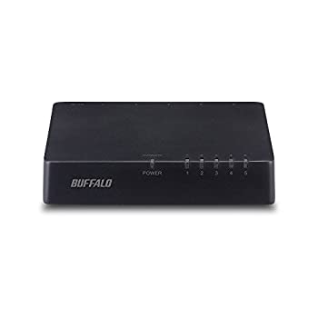【未使用】BUFFALO バッファロー 10/100Mbps対応 プラスチック筺体 AC電源 5ポート ブラック スイッチングハブ LSW4-TX-5EPL/BKD