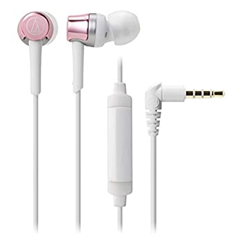 【未使用】【中古】audio-technica SoundReality スマートフォン用カナル型イヤホン リモコン/マイク付 ピンク ATH-CKR30iS PK