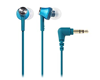 【中古-非常に良い】audio-technica カナル型イヤホン ターコイズブルー ATH-CK350M TBL