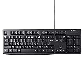 【未使用】【中古】BUFFALO USB接続 有線スタンダードキーボード ロングケーブル ブラック BSKBU108LBK【Windows/PS4/Nintendo Switch対応】