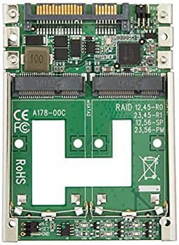 【未使用】【中古】玄人志向 STANDARDシリーズ mSATA x2 → SATA変換基板 KRHK-MSATAX2/S7