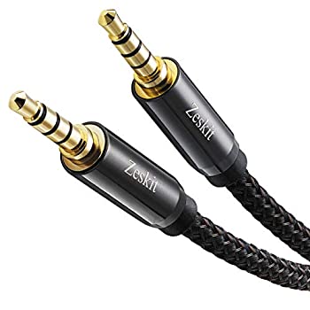 【未当て嵌める】【中古】Zeskit 3.5粍 ステレオオーディオケーブル 長さ1.2m ナイロンメッシュケーブル 牡-牡 変換コネクタ・ケーブル-パソコン・周辺機器