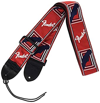 【中古】【輸入品・未使用】Fender ストラップ FenderR 2%ﾀﾞﾌﾞﾙｸｫｰﾃ% Monogrammed Strap%ｶﾝﾏ% Red/White/Blue｜ムジカ＆フェリーチェ店