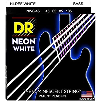 【中古】【輸入品・未使用】DR ベース弦 NEON ニッケルメッキ ホワイト カラー コーテッド .045-.105 NWB-45