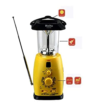 【中古】【輸入品・未使用】Kaito KA249W Multi-functional Solar/Wind-up LED Camping Lantern with AM/FM NOAA Weather Radio & Cell Phone Charger%ｶﾝﾏ% Color Yellow 14