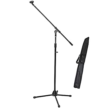 【未使用】【中古】KC ブームマイクスタンド ストレートタイプ兼用 MBCS/BK ブラック (ソフトケース、マイクホルダー付)