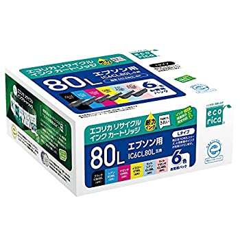 【中古】ecorica エプソン 集積回路6CL80L相応うリサイクルインクカートリッジ 6色容器に並べる ECI-E80L-6P 目じるし:唐きび 大静電容量