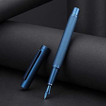 【中古】【輸入品・未使用】Hongdian ブルー シルバー ブラック ブルー フォレスト 万年筆 細字 極細 ペン先 フードペン ベントペン先 カラーサイズ Fine Nib