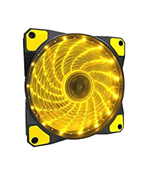 【中古】【輸入品・未使用】Apevia CF12SL-SYL 120mm イエローLED ウルトラサイレントケースファン LED15個&振動防止ゴムパッド付き|ムジカ&フェリーチェ店