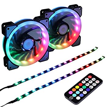 【中古】【輸入品・未使用】LEDdess 120mm ケースファンライト コンピューターケース用LEDサイレントファン CPUクーラー（RGB 18個のLED 30cm LEDストリップ 2個のLEDファン｜ムジカ＆フェリーチェ店