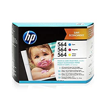 【中古】【輸入品・未使用】HP 564 Cyan/Magenta/Yellow Original Ink Cartridges with Photo Paper (J2X80AN) by HP [並行輸入品]
