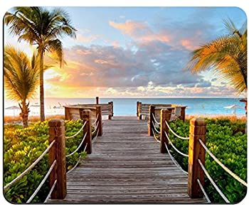 【中古】【輸入品・未使用】Track Palm Trees Beach Sea Ocean 98911 Customized Rectangle Mousepad%ｶﾝﾏ% Gaming Mouse Pad Mouse Mat [並行輸入品]