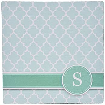 【中古】【輸入品・未使用】3dRose 8 x 8 x 0.25 Inches Personalized Letter S Aqua Blue Quatrefoil Pattern Teal Turquoise Mint Monogrammed Personal Initial Mouse Pa