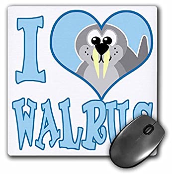 【中古】【輸入品・未使用】3dRose LLC 8 x 8 x 0.25 Inches Mouse Pad%カンマ% I Heart Love Walrus Cartoon (mp_102158_1) [並行輸入品]画像