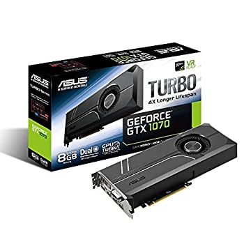 【中古】【インポート品・未当てはめる】ASUS GeForce GTX 1070 8GB Turbo Edition 4K \u0026 VR Ready Dual HDMI 2.0 DP 1.4 Auto-extreme Graphics Card (Turbo-GTX1070-8G) [並行輸入品]