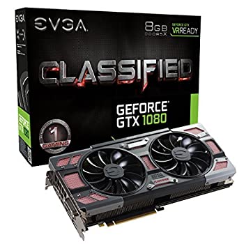 【中古】【輸入品・未使用】EVGA GeForce GTX 1080 8GB CLASSIFIED GAMING ACX 3.0%ｶﾝﾏ% w/ Adjustable RGB LED Graphics Card 08G-P4-6386-KR [並行輸入品]
