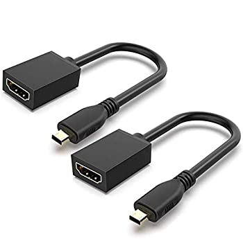 【中古】【輸入品・未使用】Micro HDMI to HDMI変換ケーブル、GANA HDMIマイクロ変換アダプタ タイプD(オス)-タイプA(メス)- 1080P GoPro テレビ TV デジカメ ビデオ アクシ
