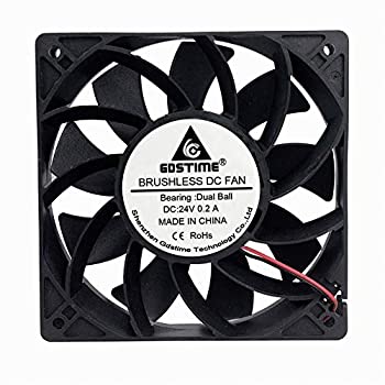 【中古】【インポート品・未当て嵌める】GDSTIME 24V DC 毛はらい受け答え落ち居る気違い 120粍 入れもの気違い デュアルボールベアリング120粍 x 120粍 x 25粍 空調設備気違い