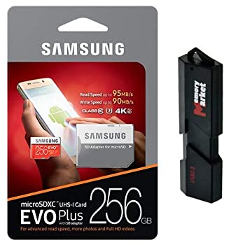 Samsung 256GB MicroSD XC Class 10 UHS-3 Mobile Memory Card for HTC Desire 10 Lifestyle One A9s S9 M9 628 728 830 825 Ultra with USB 3.0