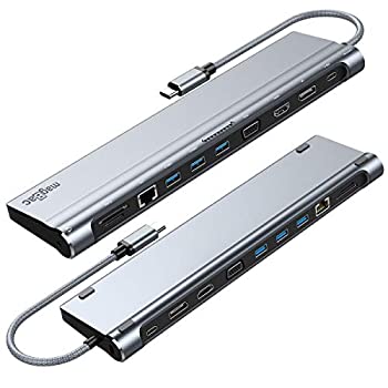 【中古】【輸入品・未使用】ノートパソコンドッキングステーション デュアルモニター USB Cドック 3つのUSB 3.0ポート付き 4K HDMI DisplayPort/VGA/ギガビットイーサネット 29,828円