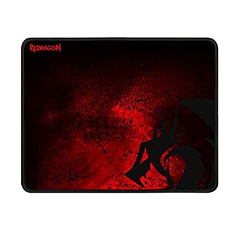 Redragon P016 Gaming Mouse Pad%カンマ% Large 13 x 10.2 x 0.1 Inches%カンマ% Stitched Edges%カンマ% Waterproof%カンマ% Black Red Dragon Design%カンマ%